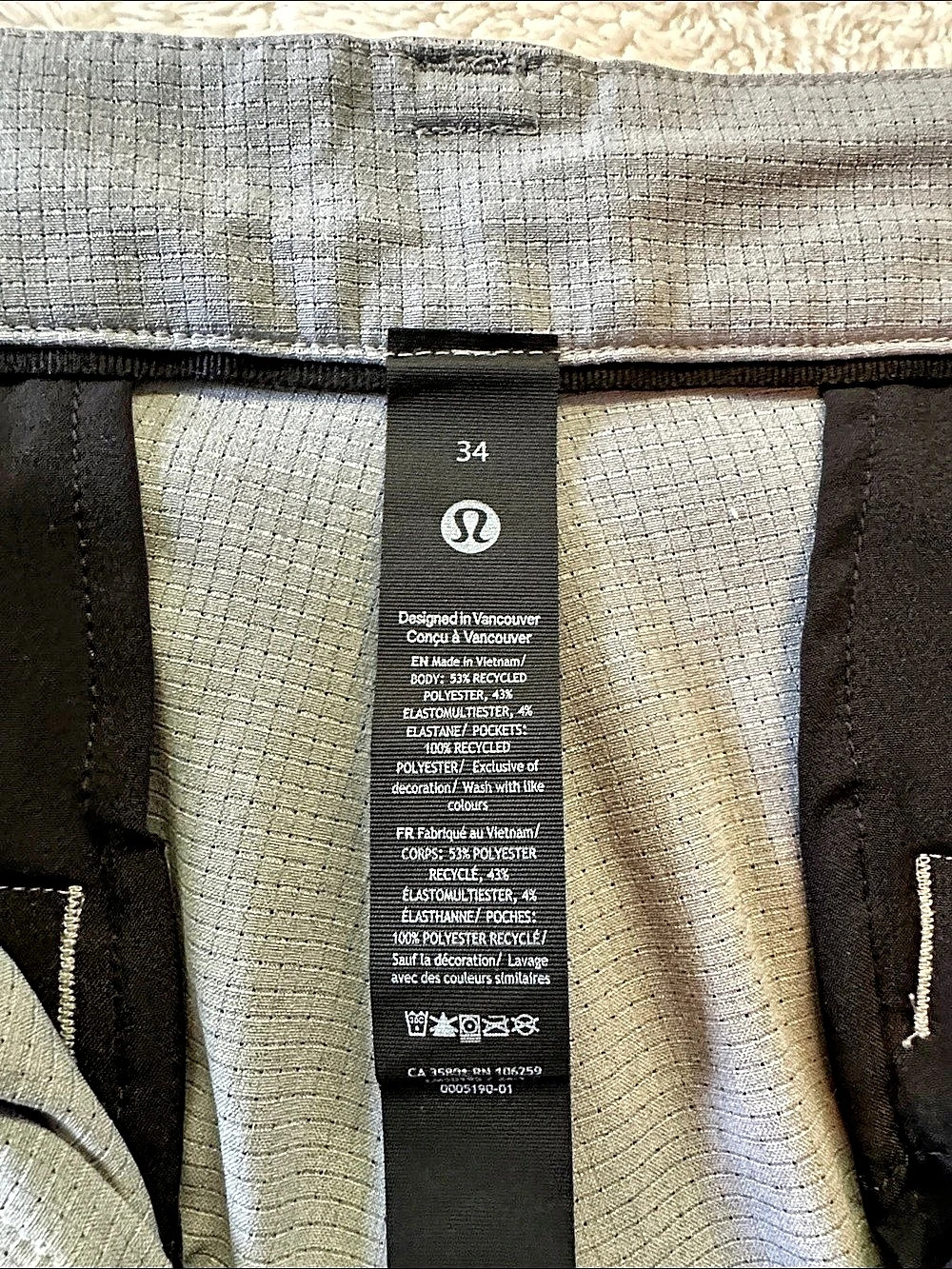 Lululemon ABC Slim Fit 34 Gray - Picture 2 of 4